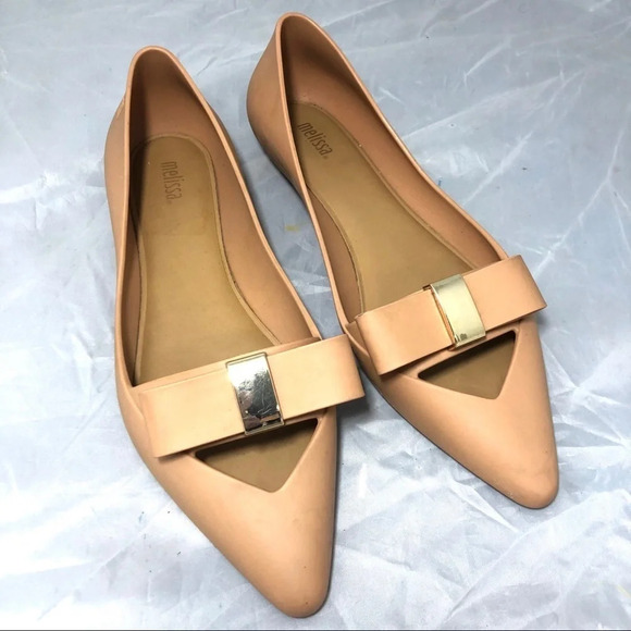 Melissa Maisie II Bow Flats Tan 7 FINAL SALE - Picture 3 of 8
